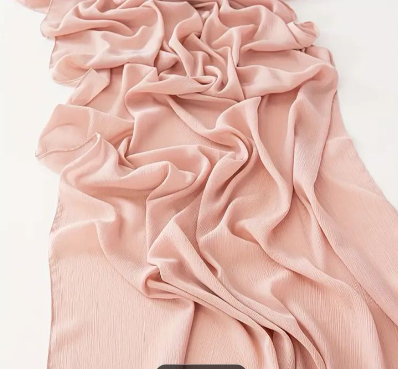 Peachy Pink Georgette Hijab